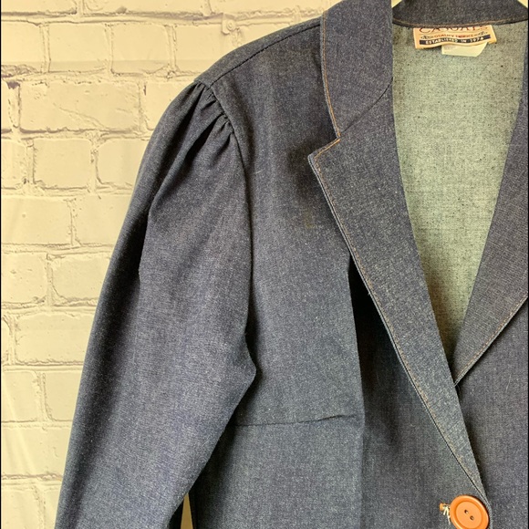 VINTAGE CASUALS Jacket Denim Cropped Style - Picture 2 of 7